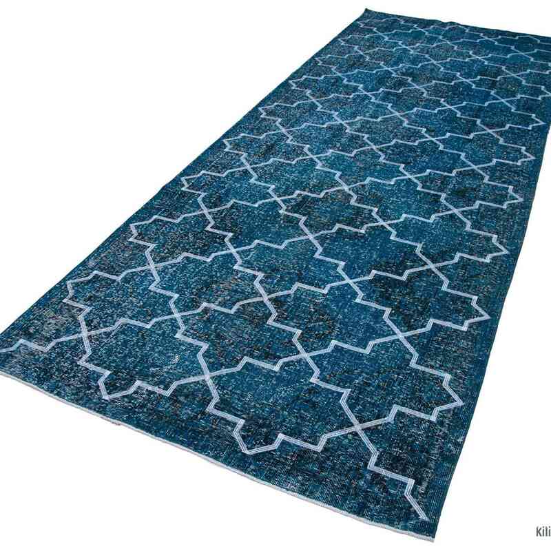 Embroidered Over-dyed Turkish Vintage Runner - 5'  x 12' 9" (60" x 153") - K0038704