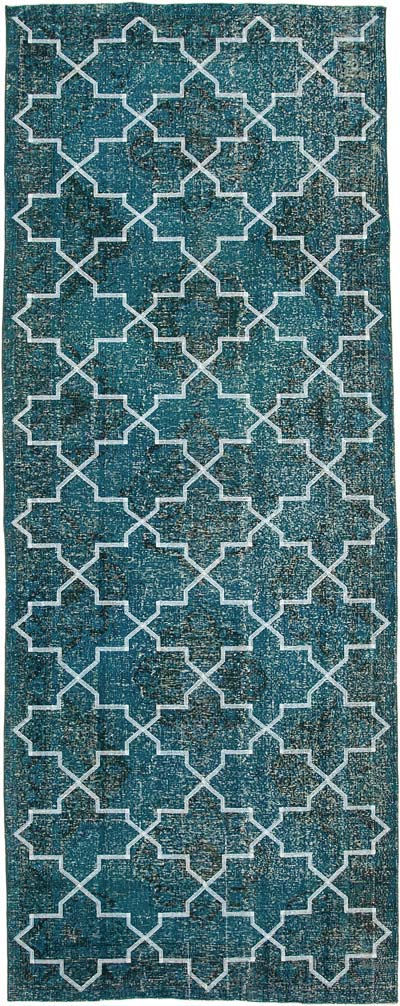 Alfombra Turca bordada sobre teñida vintage - 152 cm x 388 cm