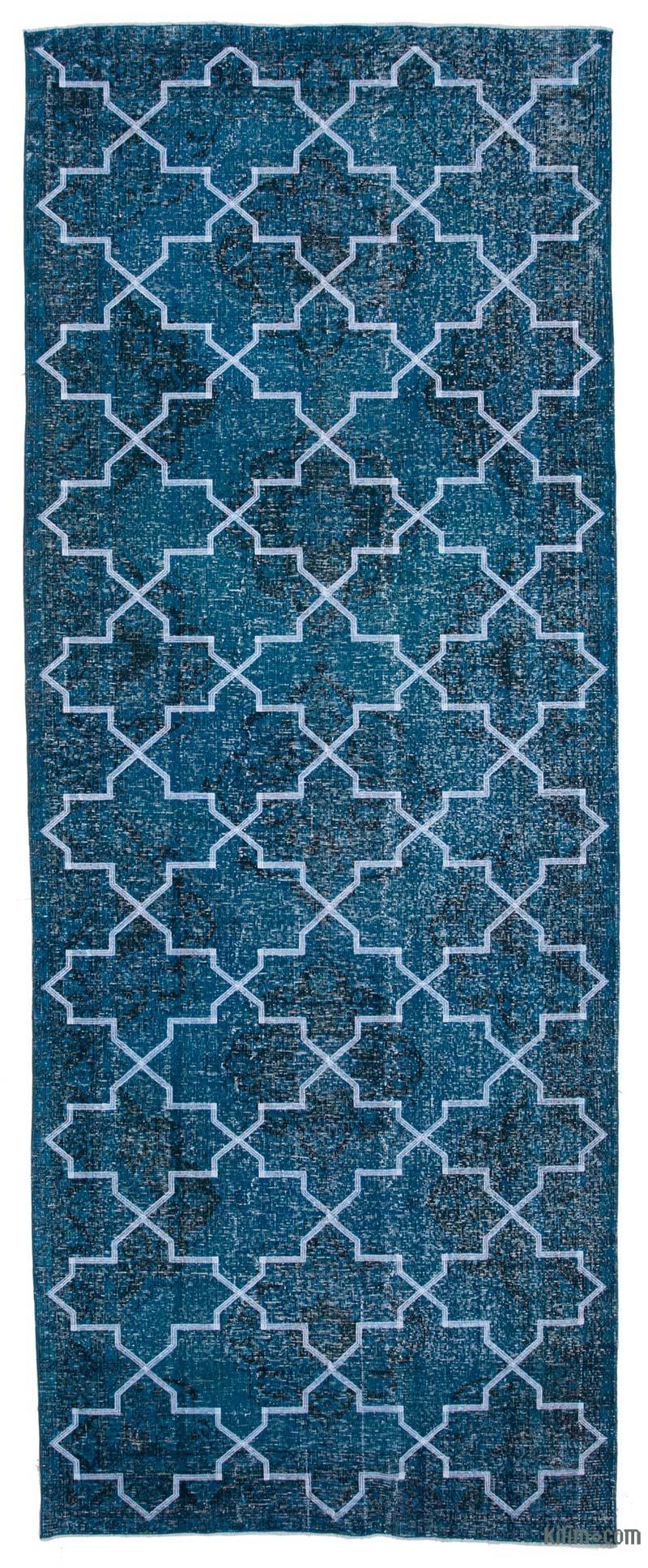 Embroidered Over-dyed Turkish Vintage Runner - 5'  x 12' 9" (60" x 153") - K0038704