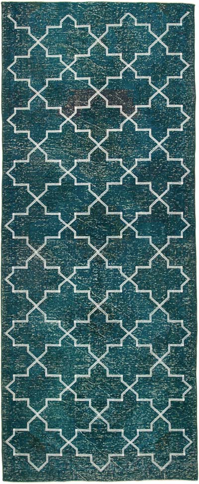 Alfombra Turca bordada sobre teñida vintage - 144 cm x 354 cm