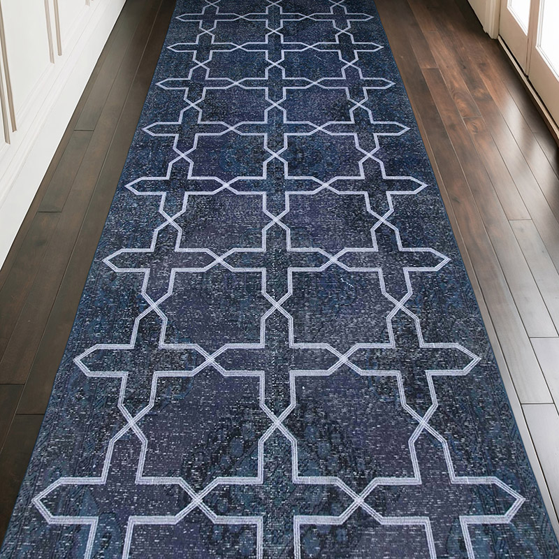 Alfombra Turca bordada sobre teñida vintage - 141 cm x 384 cm - K0038730