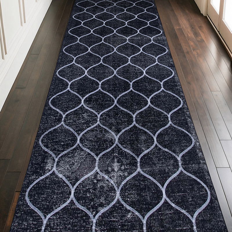Alfombra Turca bordada sobre teñida vintage - 136 cm x 384 cm - K0038732