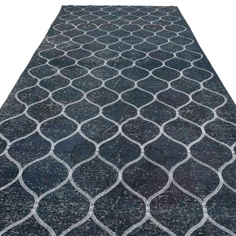 Alfombra Turca bordada sobre teñida vintage - 145 cm x 380 cm - K0038733