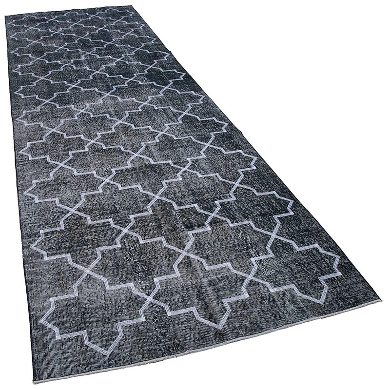 Alfombra Turca bordada sobre teñida vintage - 135 cm x 412 cm - K0038736