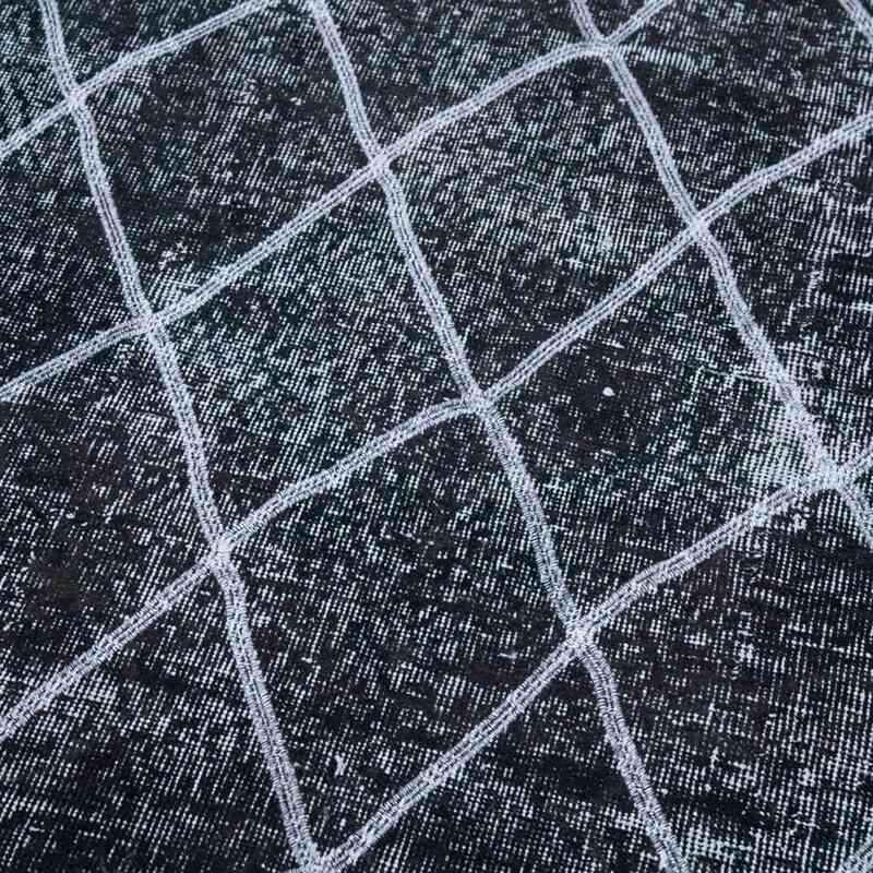 Negro Alfombra Turca bordada sobre teñida vintage - 142 cm x 415 cm - K0038737