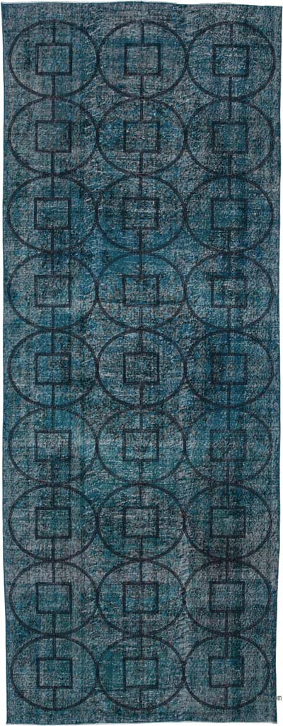 Embroidered Over-dyed Turkish Vintage Runner - 4' 8" x 12' 5" (56" x 149")