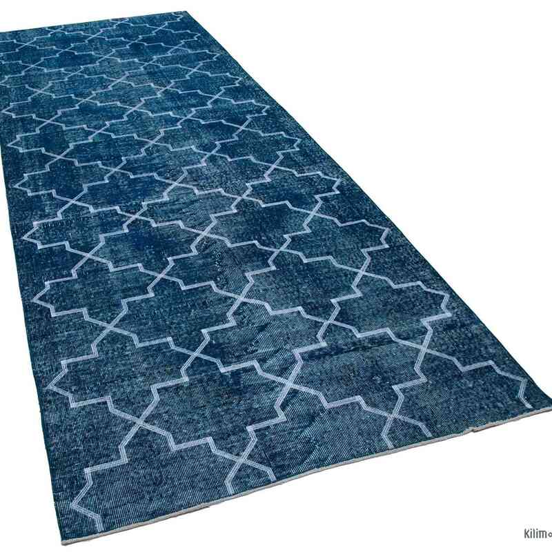 Embroidered Over-dyed Turkish Vintage Runner - 4' 9" x 12' 6" (57" x 150") - K0038748