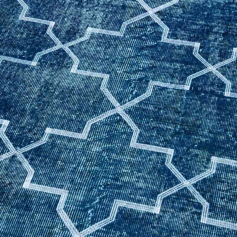 Embroidered Over-dyed Turkish Vintage Runner - 4' 9" x 12' 6" (57" x 150") - K0038748