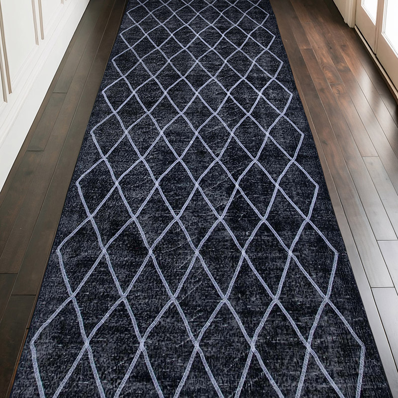 İşlemeli ve Boyalı El Dokuma Vintage Halı - 143 cm x 395 cm - K0038752