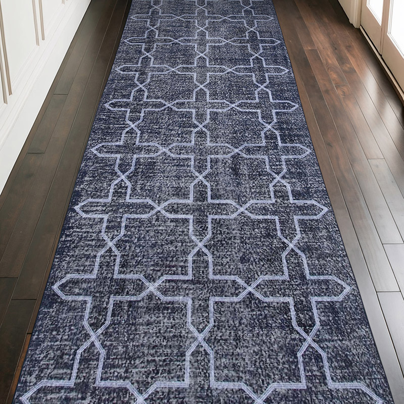 İşlemeli ve Boyalı El Dokuma Vintage Halı - 136 cm x 384 cm - K0038754