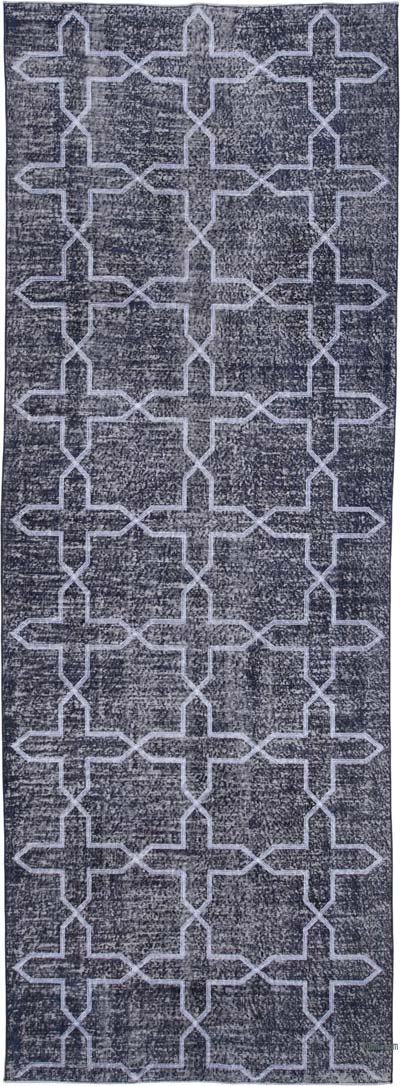 Embroidered Over-dyed Turkish Vintage Runner - 4' 6" x 12' 7" (54" x 151")
