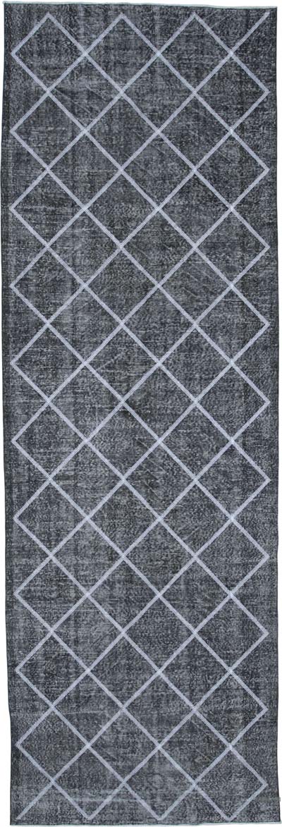 Embroidered Over-dyed Turkish Vintage Runner - 4' 8" x 13' 11" (56" x 167")