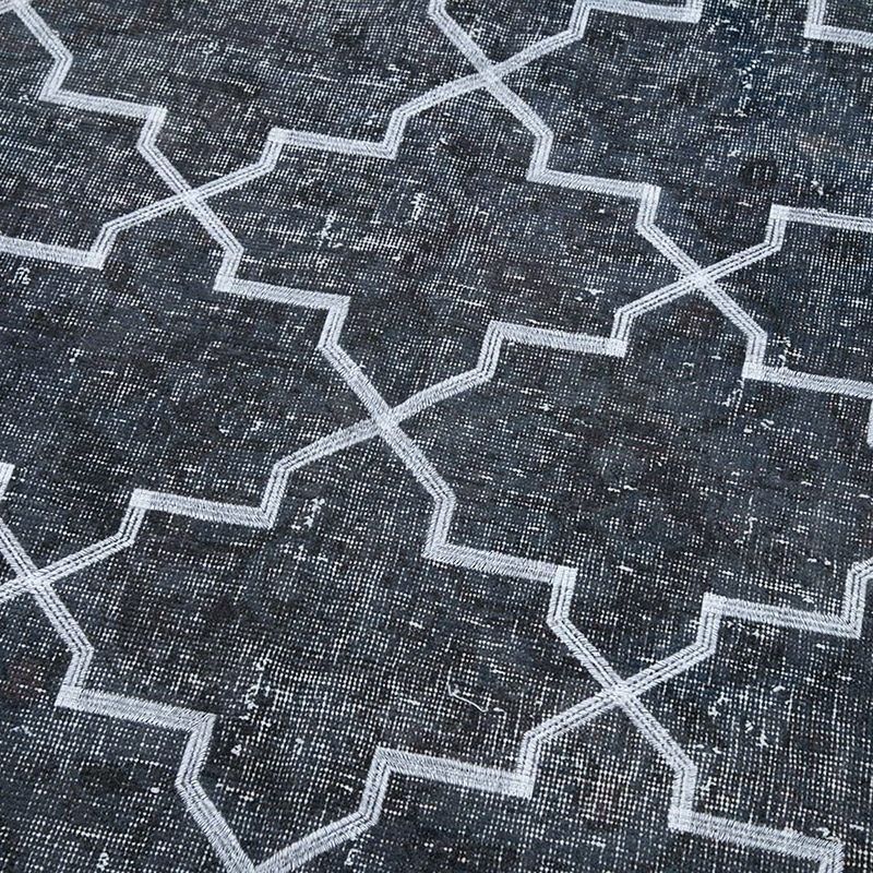 Embroidered Over-dyed Turkish Vintage Runner - 4' 7" x 13'  (55" x 156") - K0038769