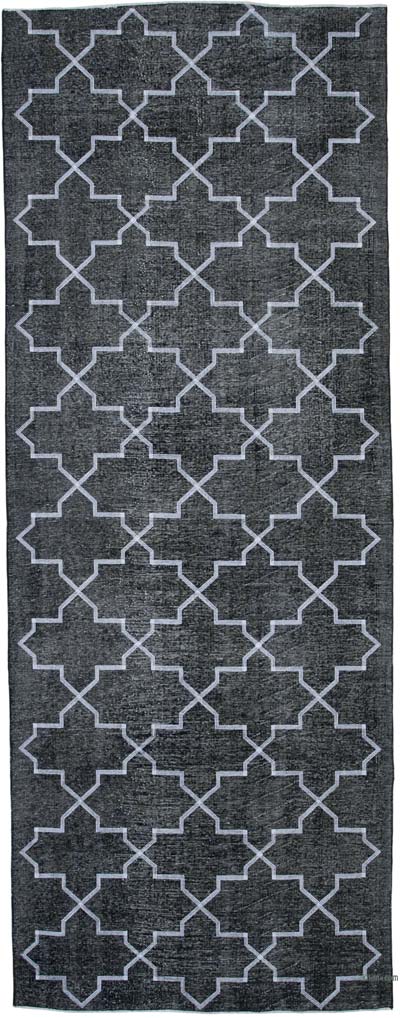 Embroidered Over-dyed Turkish Vintage Runner - 4' 9" x 12' 6" (57" x 150")