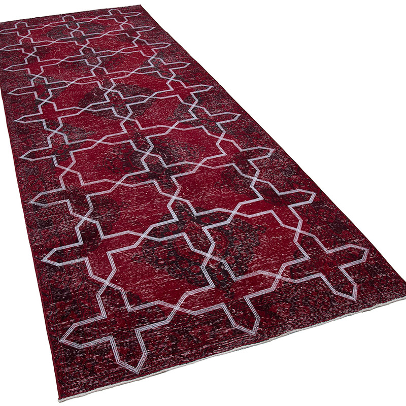 Alfombra Turca bordada sobre teñida vintage - 140 cm x 370 cm - K0038773