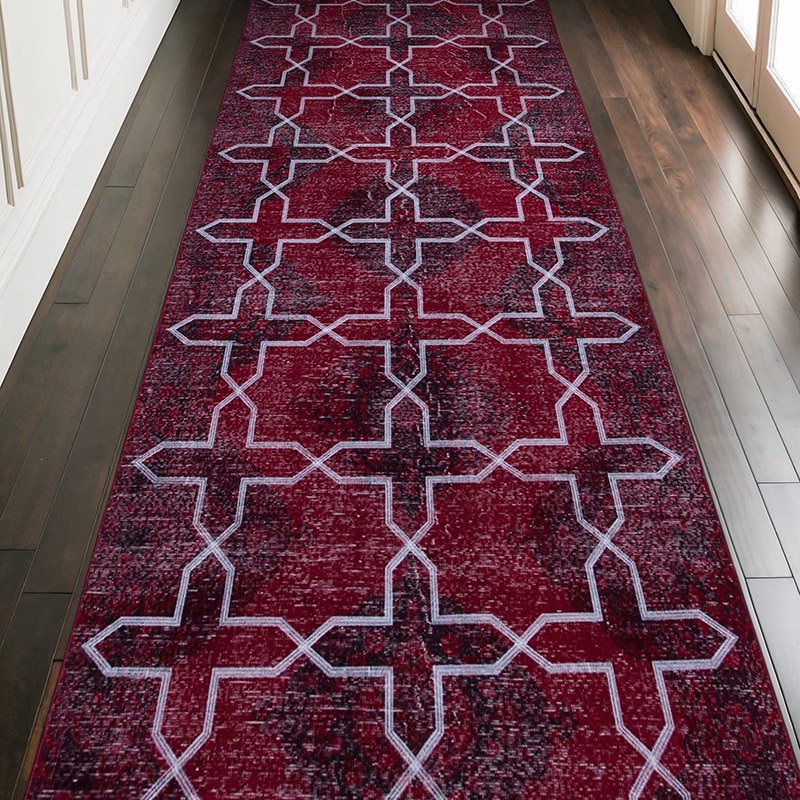 Alfombra Turca bordada sobre teñida vintage - 140 cm x 370 cm - K0038773