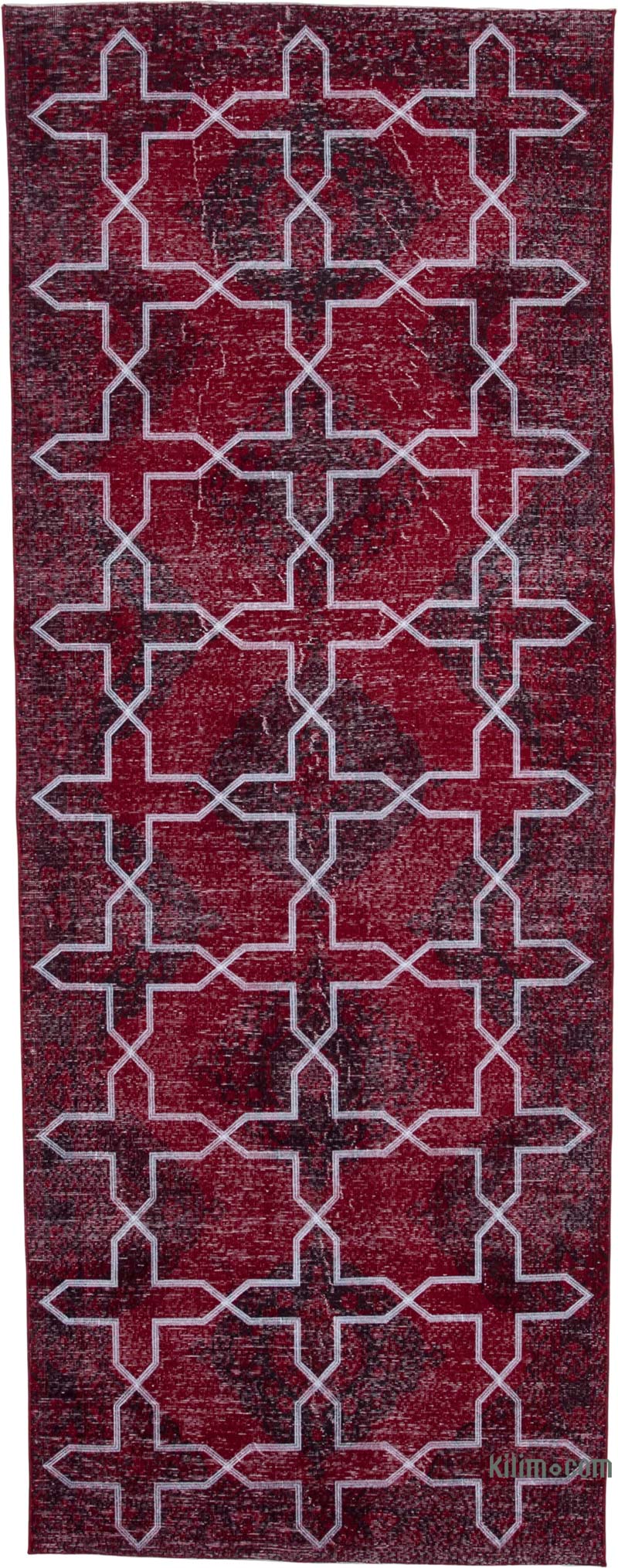 Alfombra Turca bordada sobre teñida vintage - 140 cm x 370 cm - K0038773