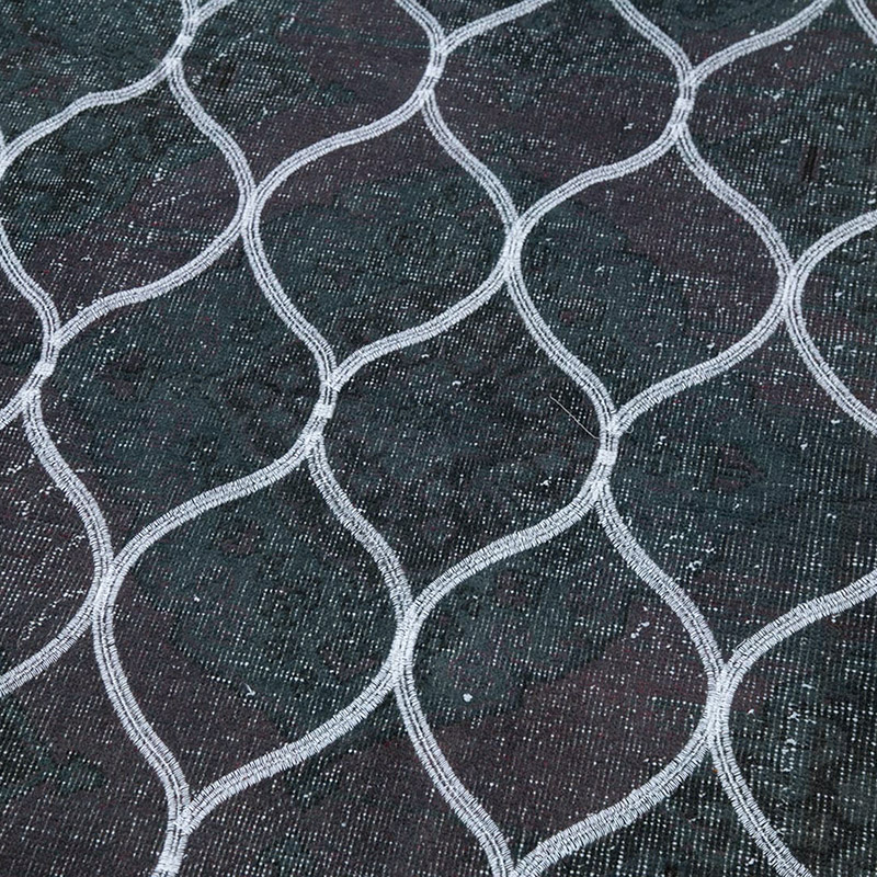 Embroidered Over-dyed Turkish Vintage Runner - 4' 8" x 13' 1" (56" x 157") - K0038777