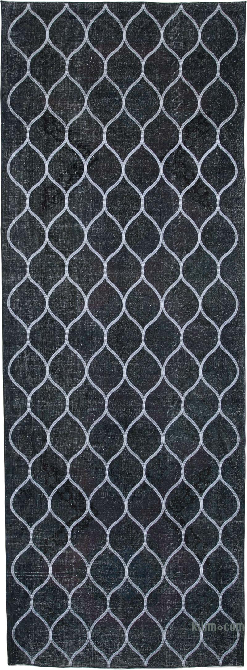Embroidered Over-dyed Turkish Vintage Runner - 4' 8" x 13' 1" (56" x 157") - K0038777