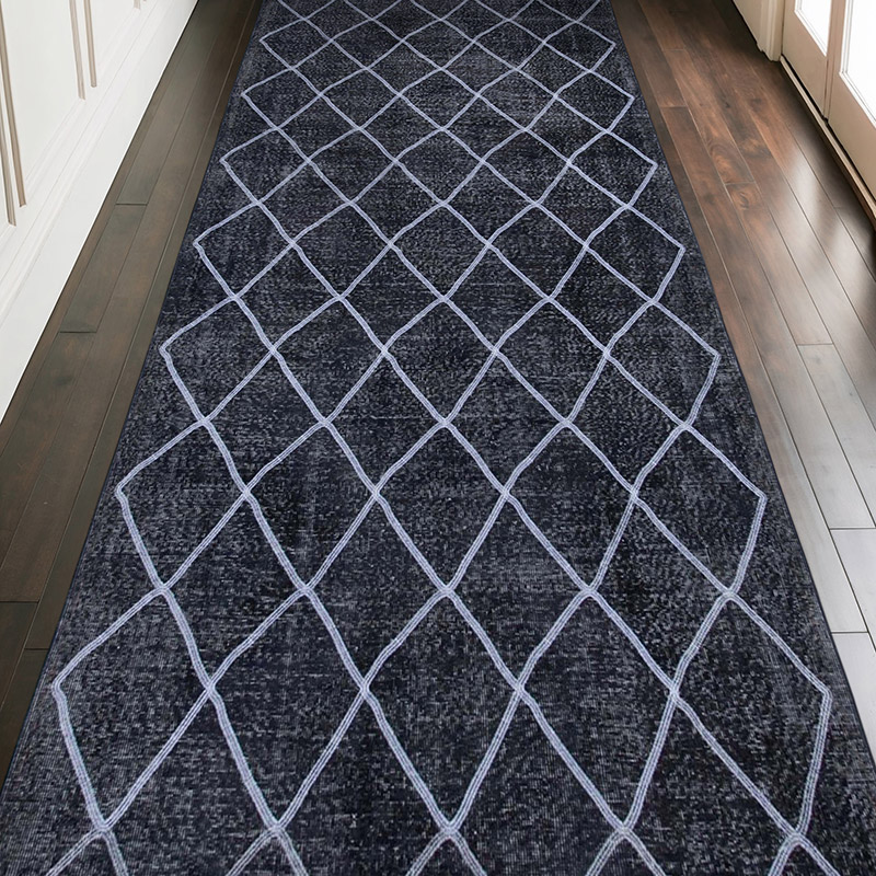 Embroidered Over-dyed Turkish Vintage Runner - 4' 10" x 12' 2" (58" x 146") - K0038778