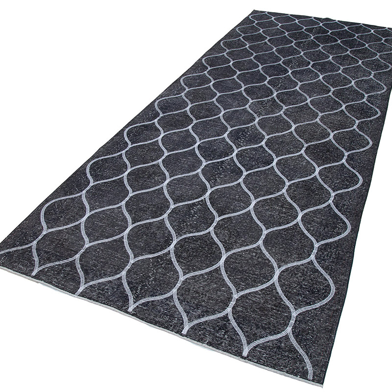 Embroidered Over-dyed Turkish Vintage Runner - 4' 10" x 12' 8" (58" x 152") - K0038780