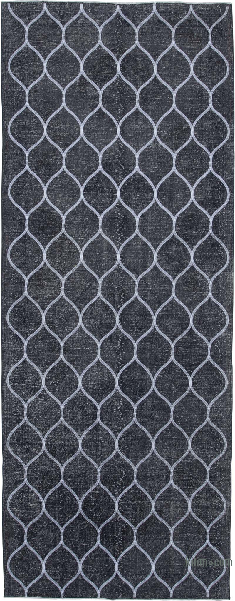 Embroidered Over-dyed Turkish Vintage Runner - 4' 10" x 12' 8" (58" x 152") - K0038780