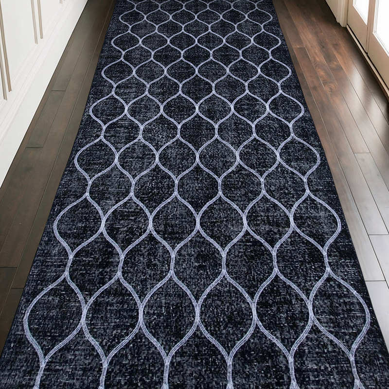 Alfombra Turca bordada sobre teñida vintage - 141 cm x 358 cm - K0038782