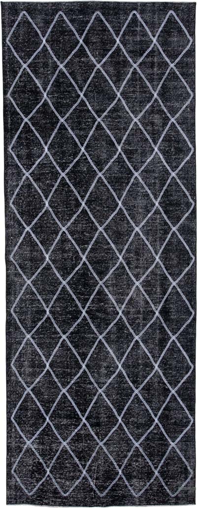 Embroidered Over-dyed Turkish Vintage Runner - 4' 9" x 12' 4" (57" x 148")