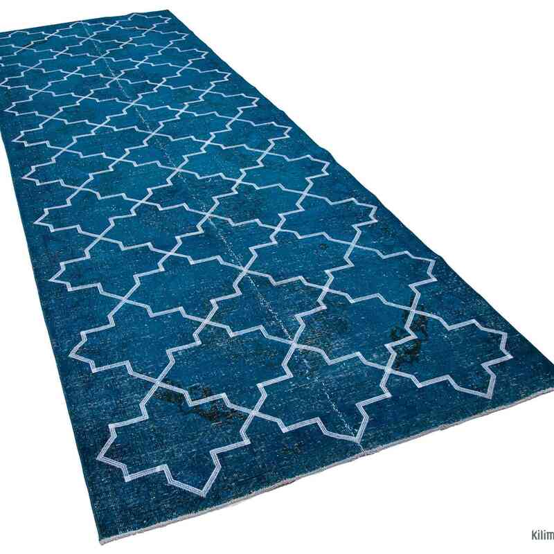 Embroidered Over-dyed Turkish Vintage Runner - 4' 9" x 13' 4" (57" x 160") - K0038787