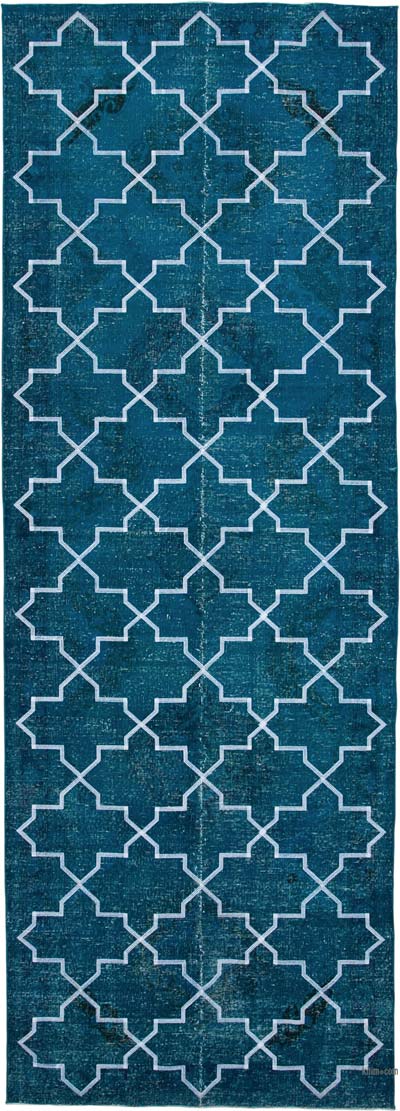 Alfombra Turca bordada sobre teñida vintage - 144 cm x 407 cm
