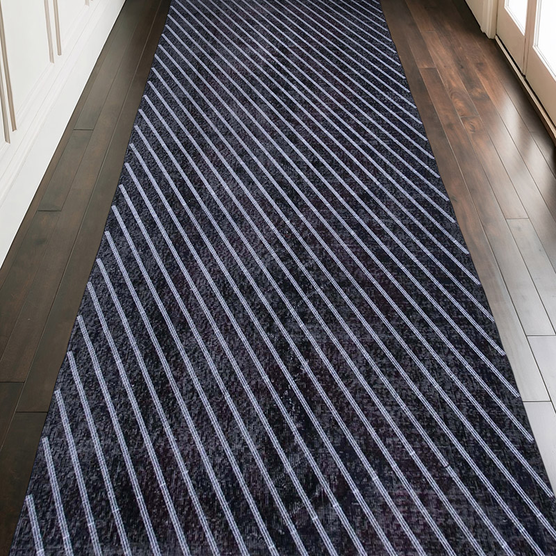 Embroidered Over-dyed Turkish Vintage Runner - 4' 8" x 12' 2" (56" x 146") - K0038792
