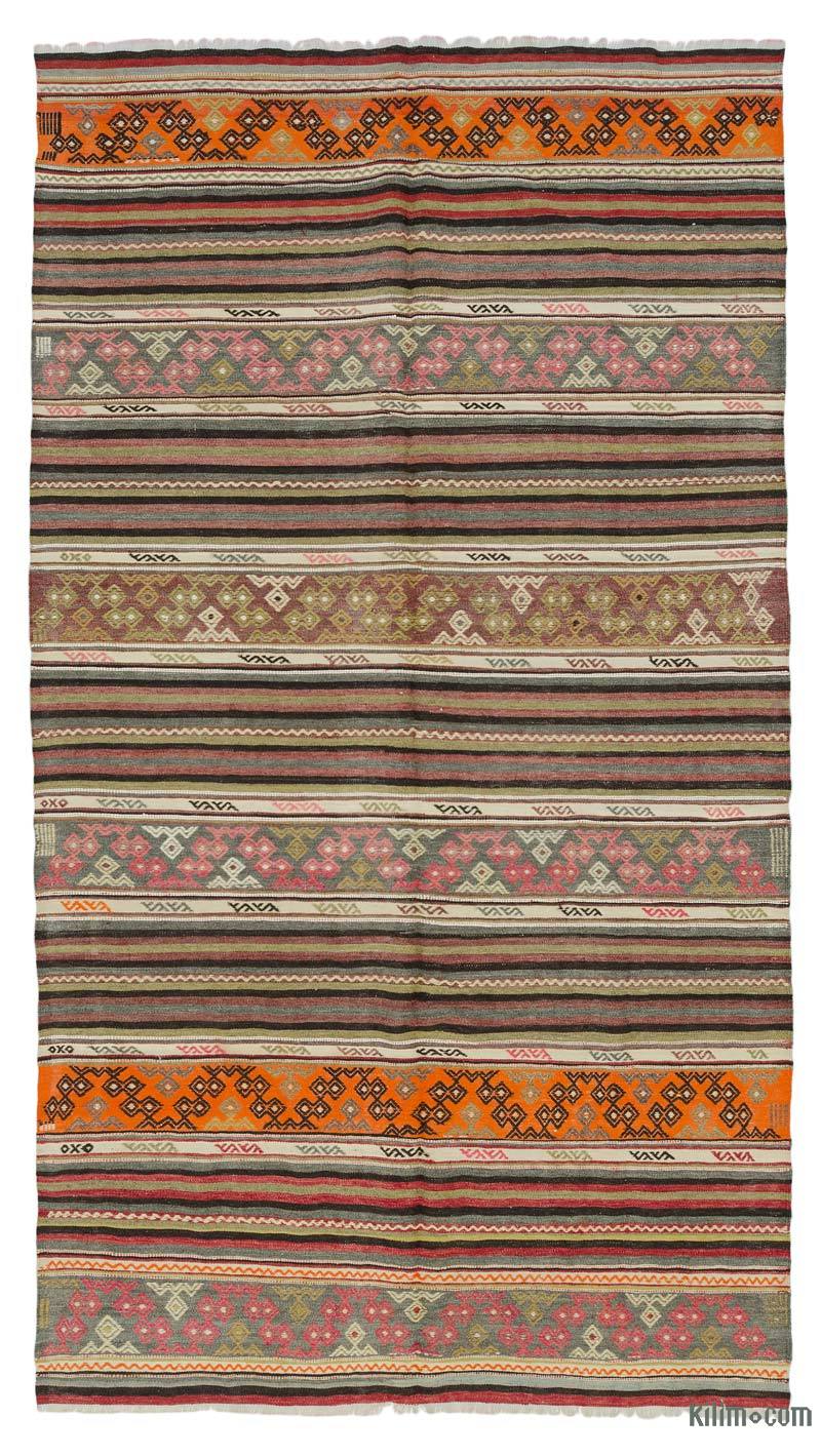 Multicolor Vintage Balikesir Kilim Rug - 5' 3" x 9' 5" (63" x 113") - K0038911