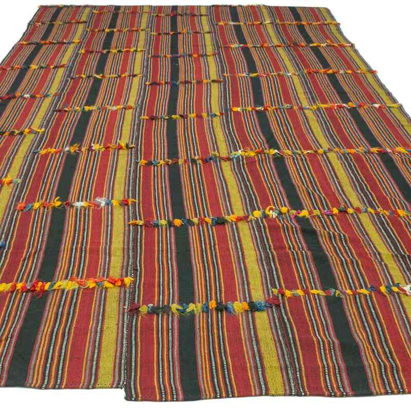 Multicolor Vintage Turkish Flatweave - 7' 5" x 13' 7" (89" x 163") - K0038915