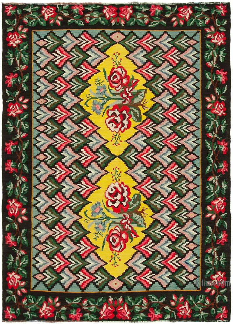 Vintage Handwoven Moldovan Kilim Rug - 6' 10" x 9' 3" (82" x 111") - K0039006