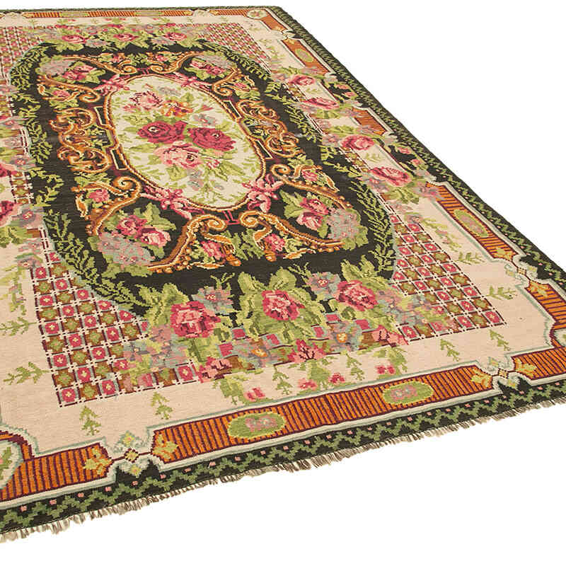 Vintage Handwoven Moldovan Kilim Rug - 7'  x 11' 8" (84" x 140") - K0039046