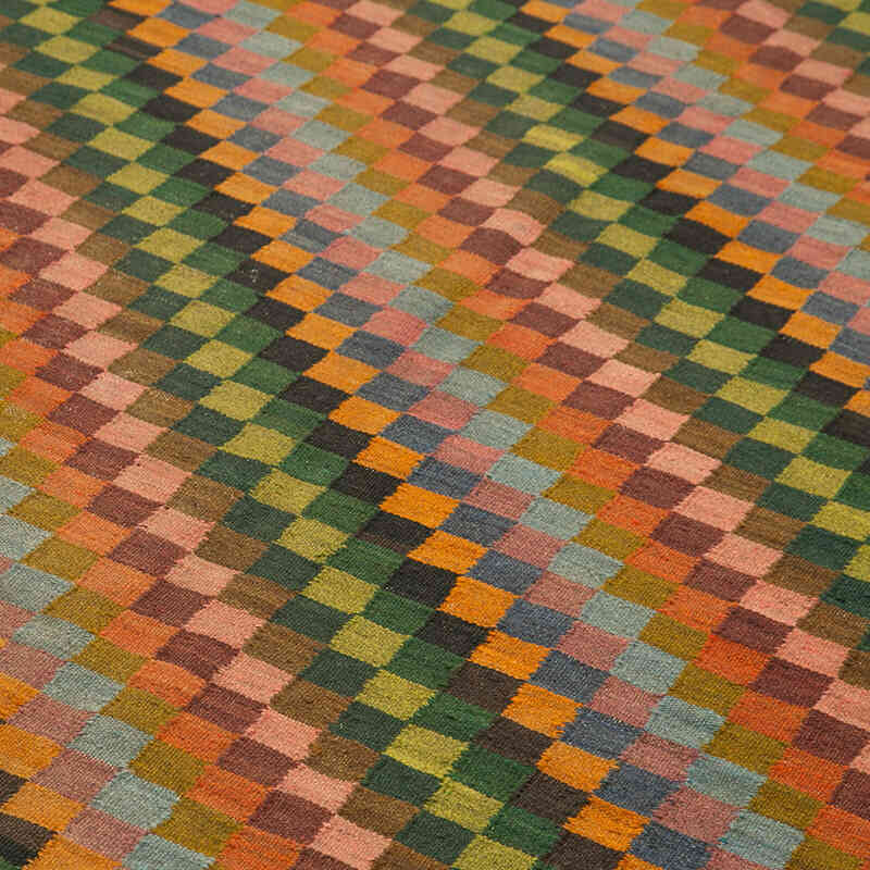 Çok Renkli Vintage Moldova Kilimi - 208 cm x 384 cm - K0039082