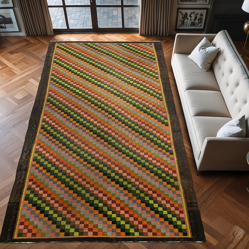 Çok Renkli Vintage Moldova Kilimi - 208 cm x 384 cm - K0039082