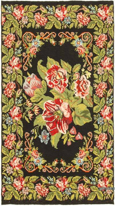 Vintage Handwoven Moldovan Kilim Rug - 5' 8" x 10' 2" (68" x 122")