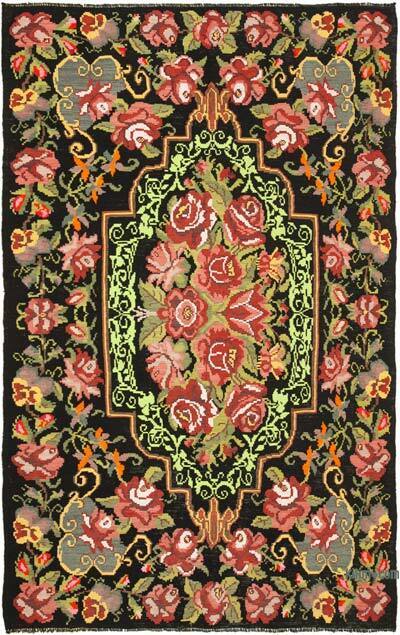 Vintage Handwoven Moldovan Kilim Rug - 6' 2" x 9' 6" (74" x 114")