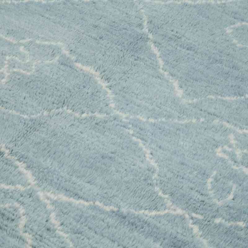 Blue New Moroccan Style Hand-Knotted Tulu Rug - 8' 2" x 10' 1" (98" x 121") - K0039232