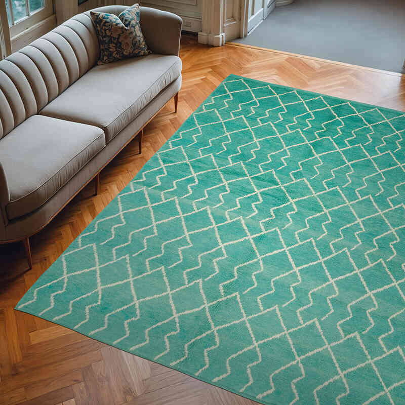 Alfombra "Tulu" de estilo marroquí anudada a mano - 229 cm x 285 cm - K0039271