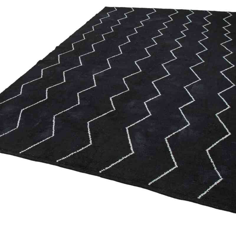 Black New Moroccan Style Hand-Knotted Tulu Rug - 7' 9" x 9' 9" (93" x 117") - K0039282