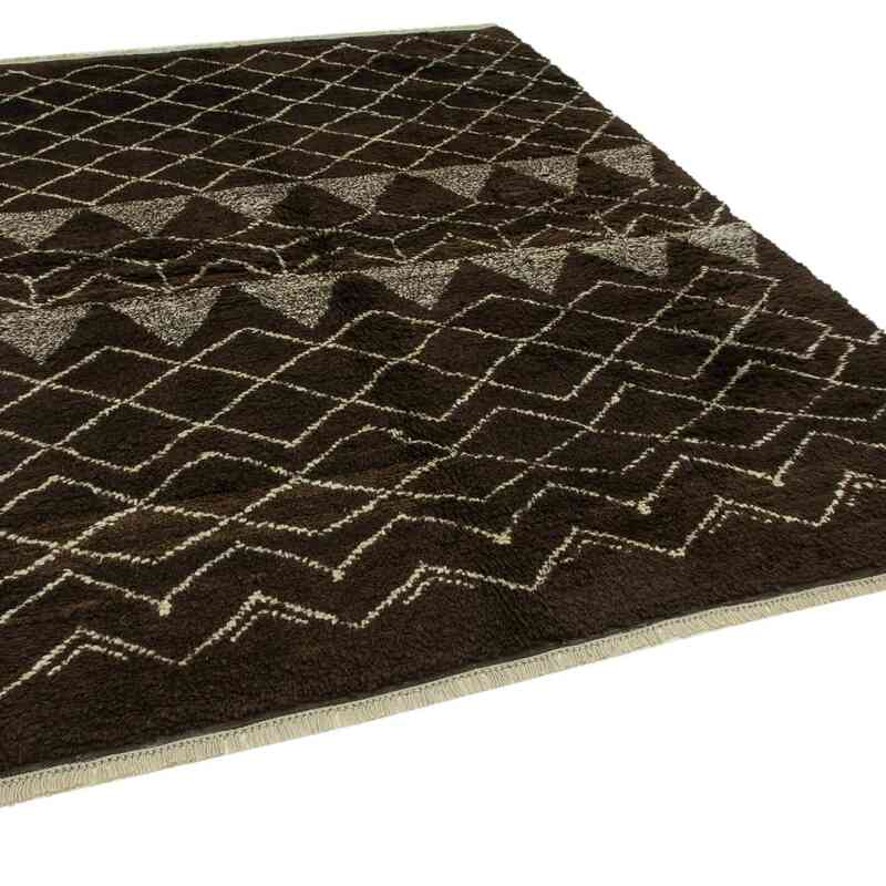 Kahverengi Yeni Fas Stili El Dokuma Tulu - 217 cm x 272 cm - K0039286