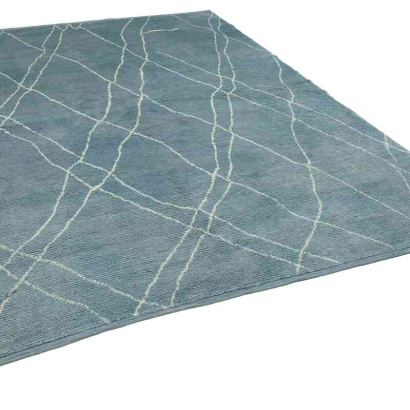 Lacivert Yeni Fas Stili El Dokuma Tulu - 238 cm x 301 cm - K0039290