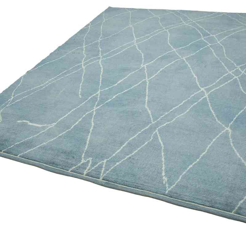 Lacivert Yeni Fas Stili El Dokuma Tulu - 238 cm x 301 cm - K0039290