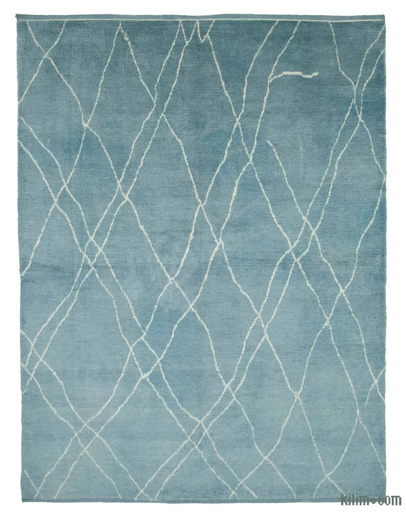 Lacivert Yeni Fas Stili El Dokuma Tulu - 238 cm x 301 cm - K0039290