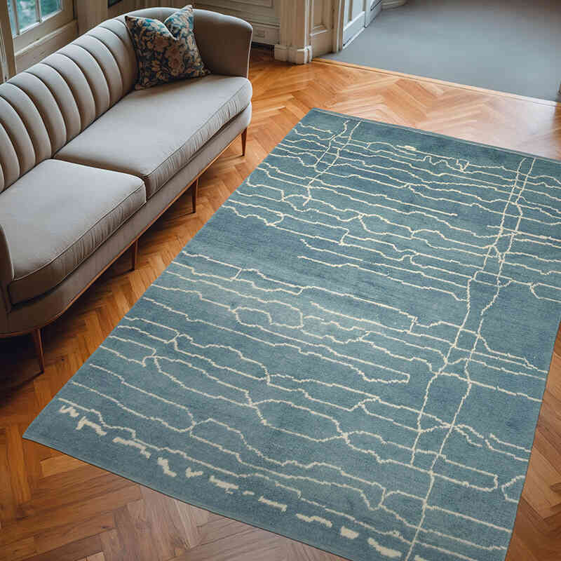 Alfombra "Tulu" de estilo marroquí anudada a mano - 191 cm x 274 cm - K0039308