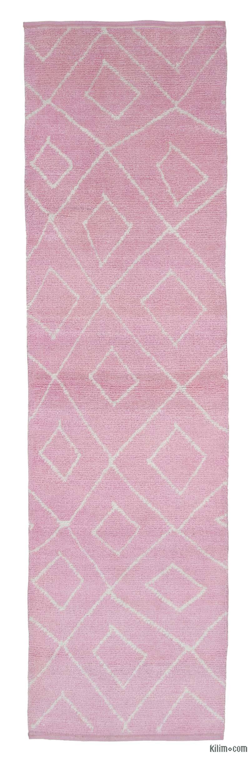 Rosado Nueva alfombra de corredor de estilo marroquí - 90 cm x 300 cm - K0039318