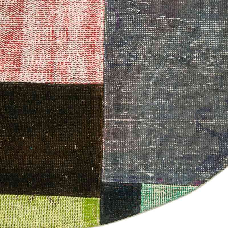 Multicolor Alfombra De Retazos Turca Sobre-Teñida - 150 cm x 150 cm - K0039492