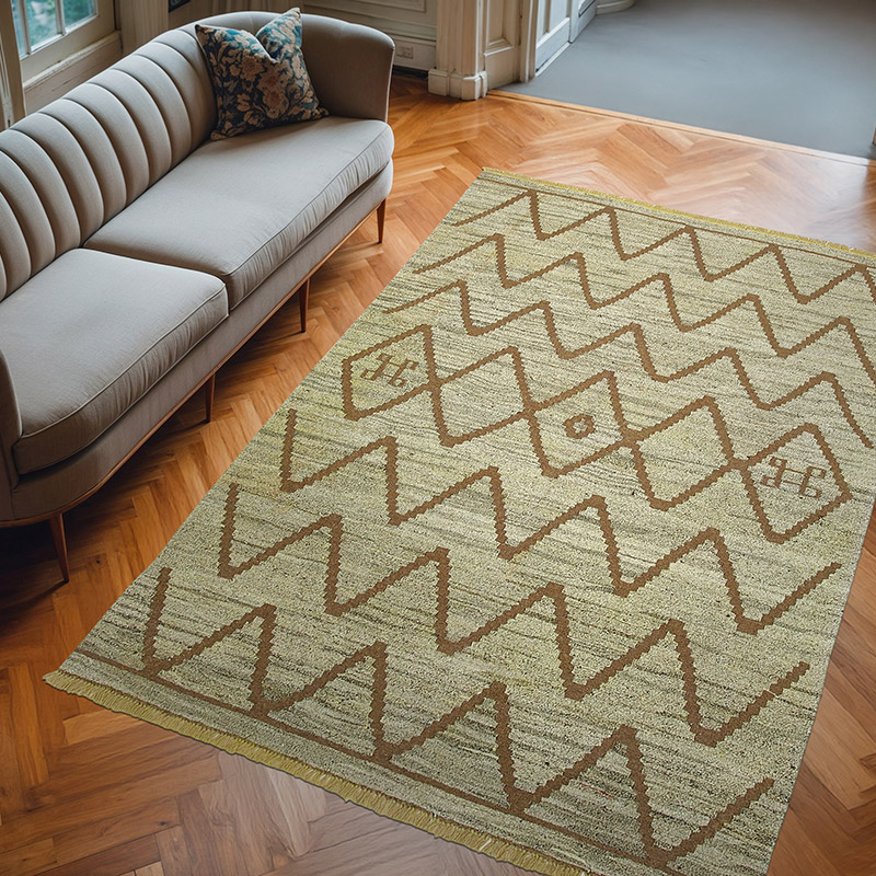 New Turkish Handwoven Kilim Rug - 7' 2" x 10' 4" (86" x 124") - K0039552